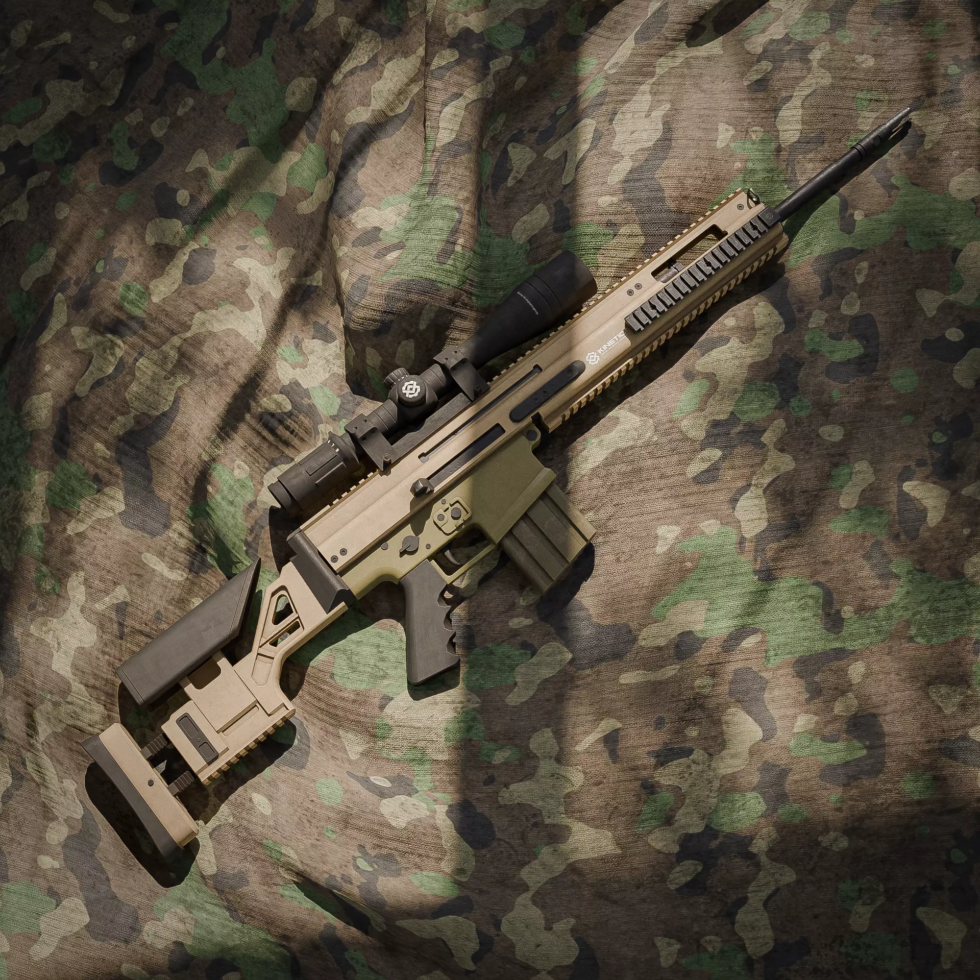 Scar20 gun Low-poly 3D model_19