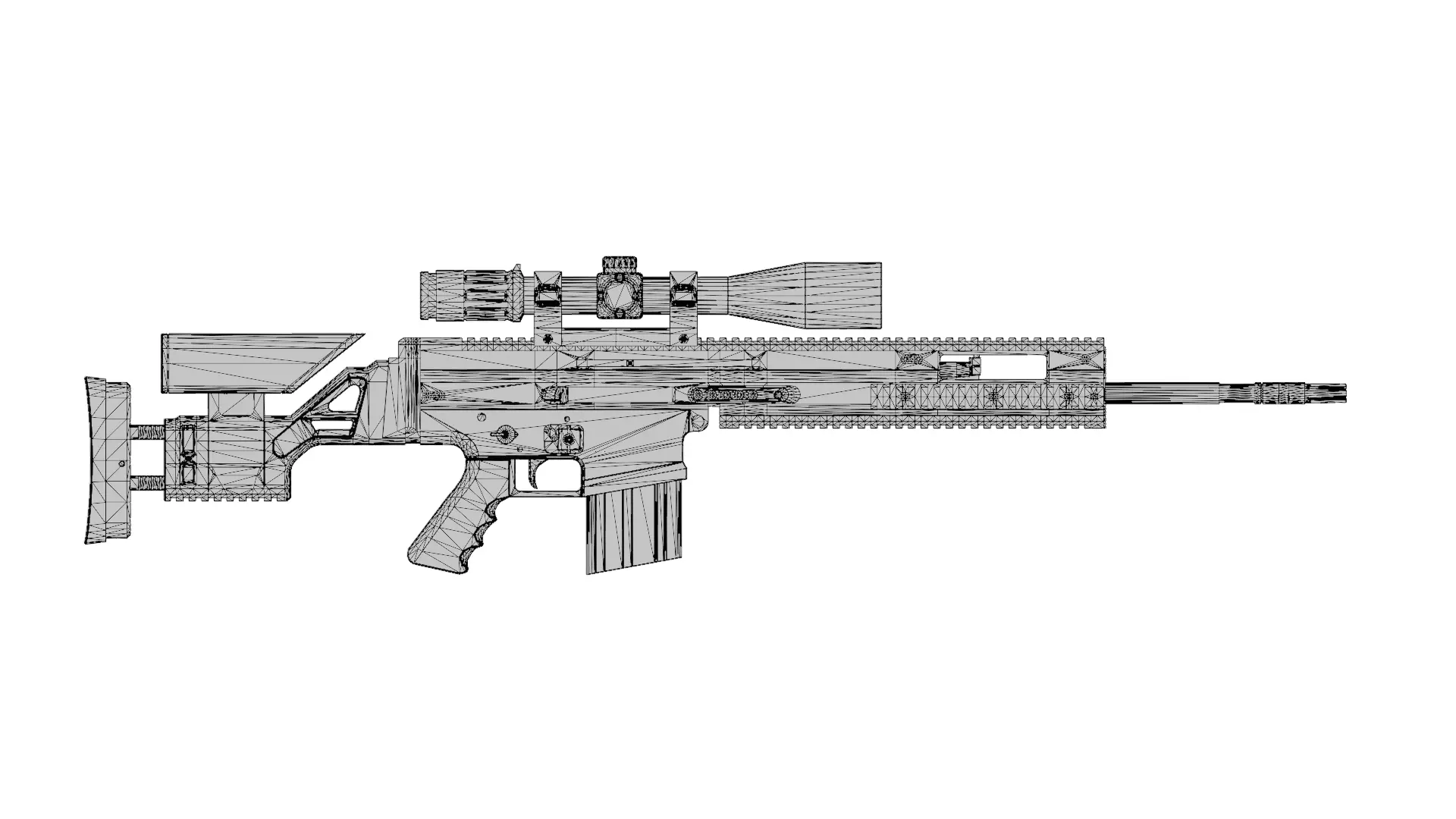 Scar20 gun Low-poly 3D model_11