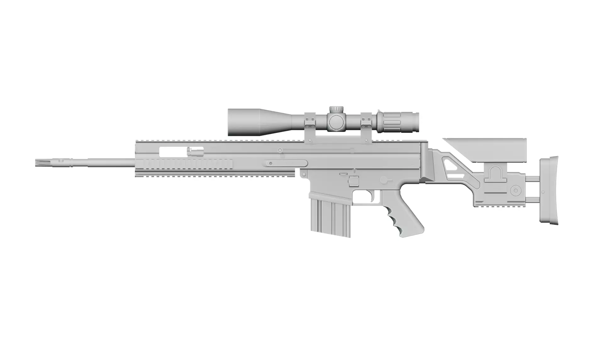 Scar20 gun Low-poly 3D model_4