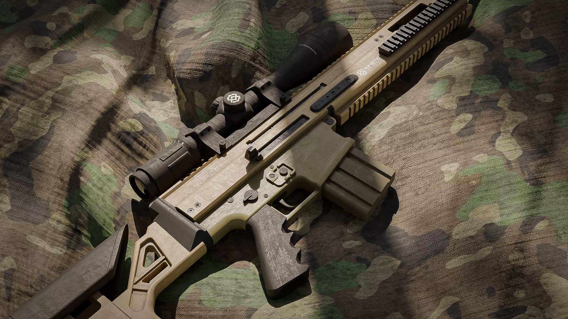 Scar20 gun Low-poly 3D model_1