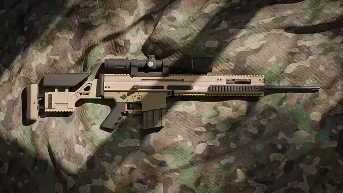 Scar20 gun Low-poly 3D model