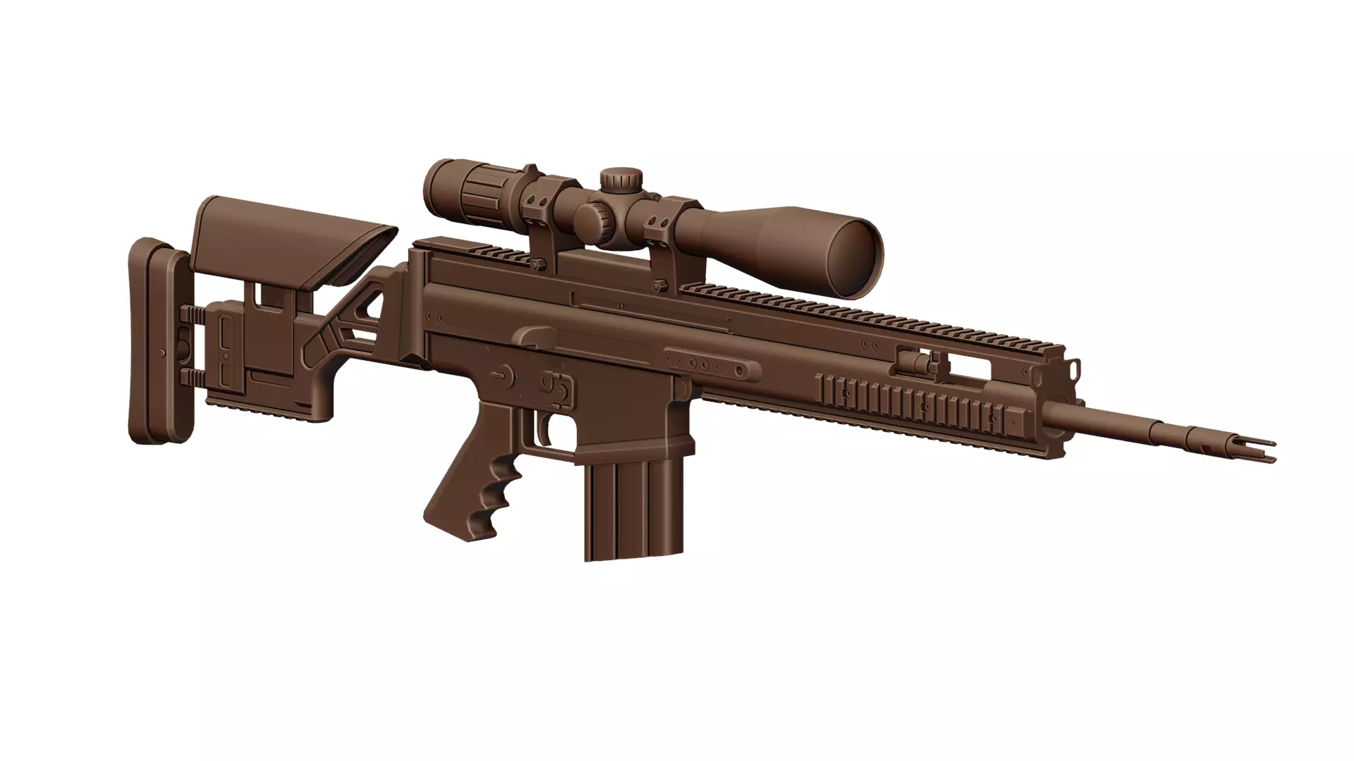 Scar20 gun Low-poly 3D model_7