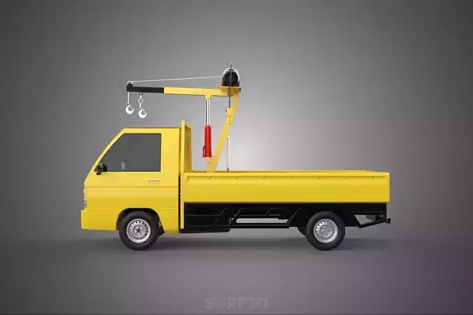 TRUCK PICKUP REMOTE ELECTRIC WINCH HOIST SWIVEL CRANE HOOK JIB 3D model