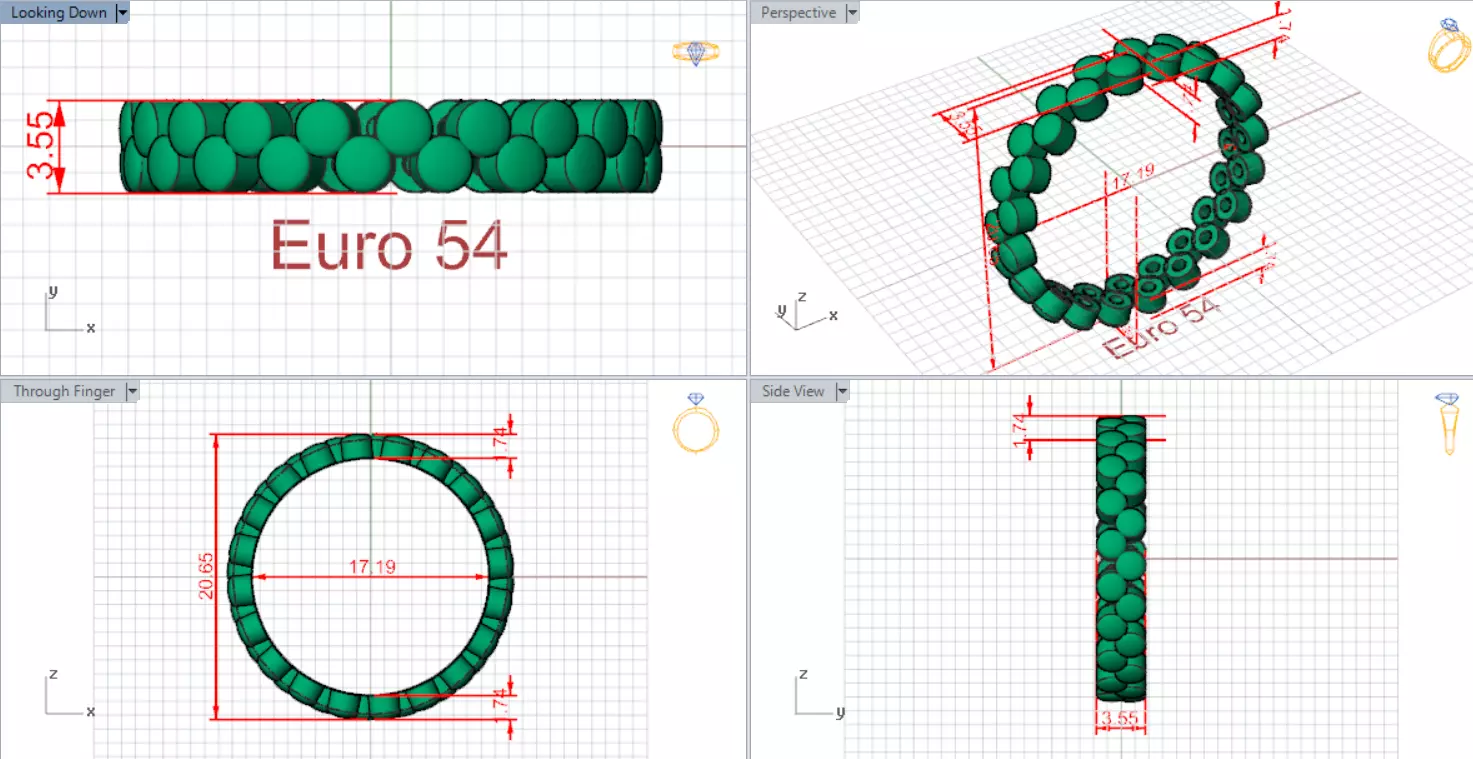 Rose Gold stl Ring with Bubble Design Model gr0135 3D print model_19