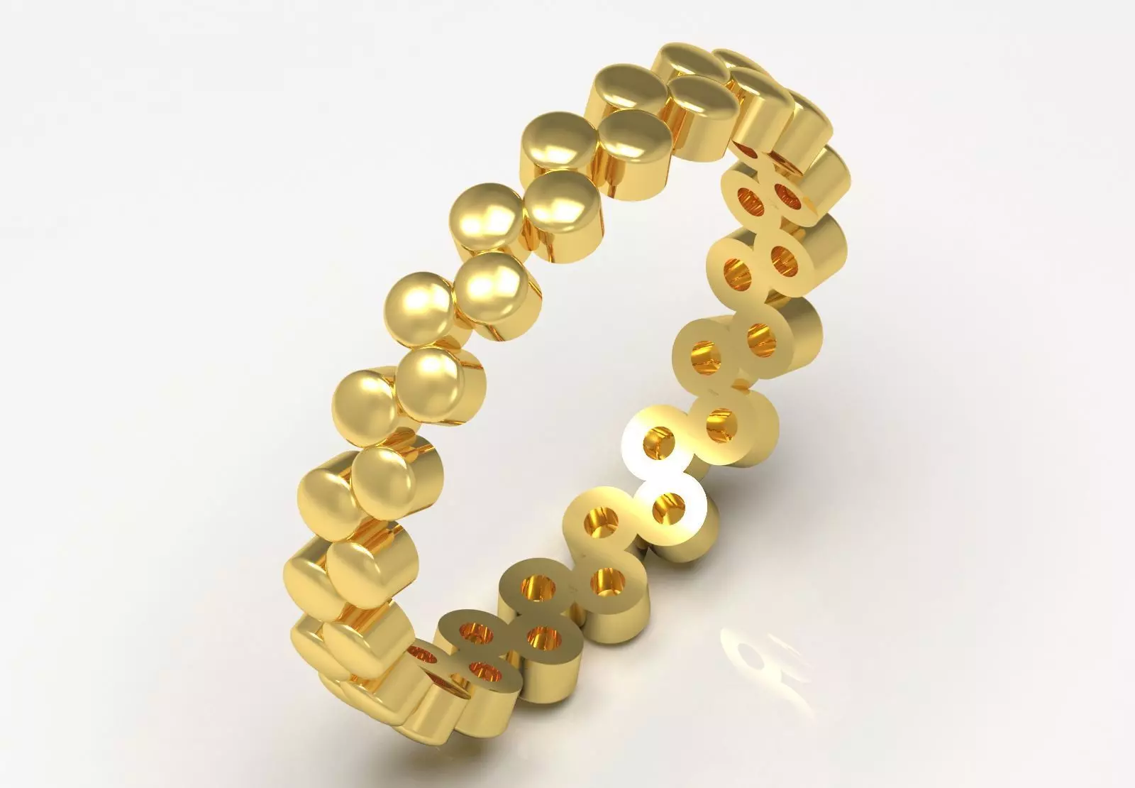 Rose Gold stl Ring with Bubble Design Model gr0135 3D print model_12