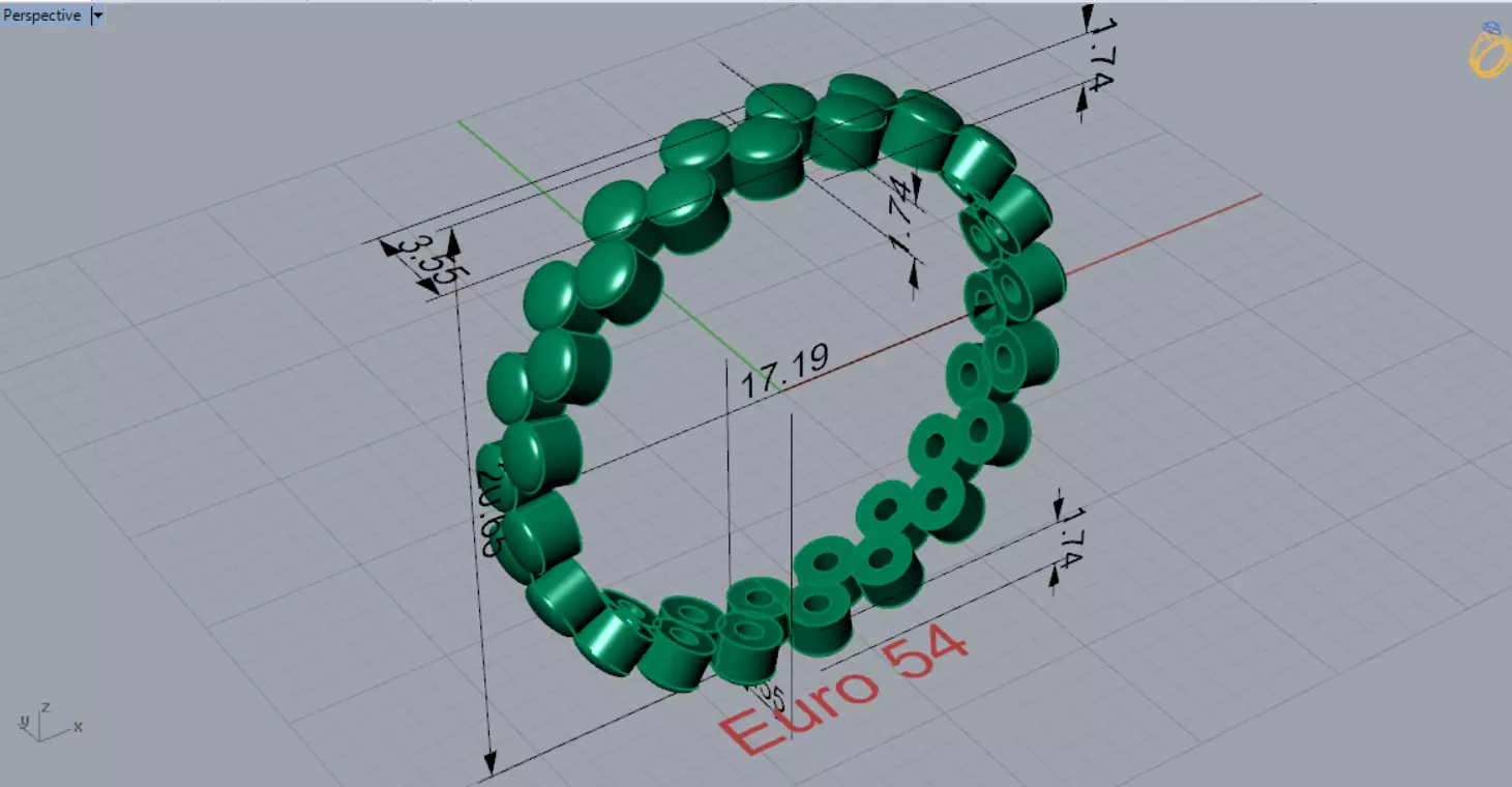 Rose Gold stl Ring with Bubble Design Model gr0135 3D print model_7