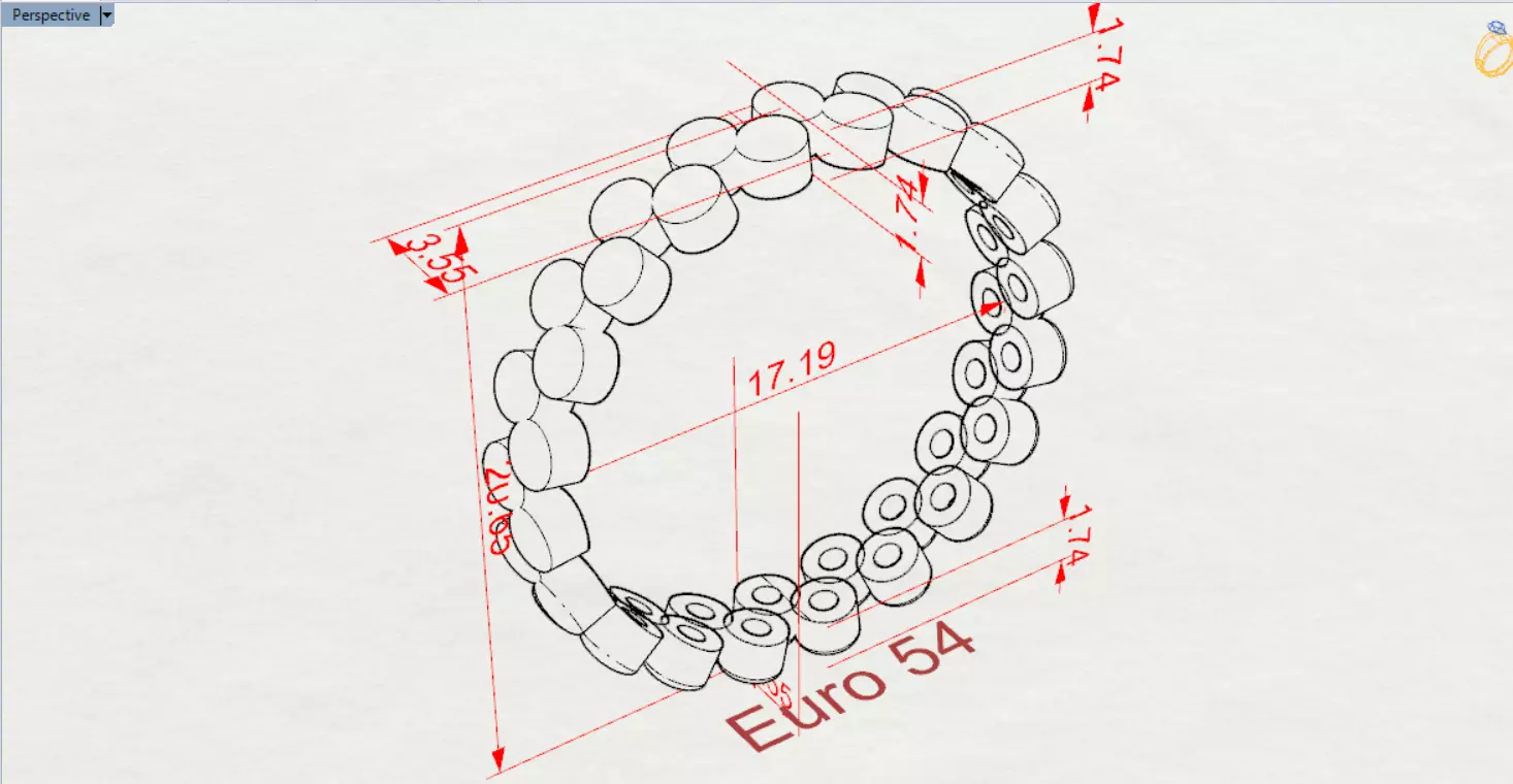 Rose Gold stl Ring with Bubble Design Model gr0135 3D print model_22
