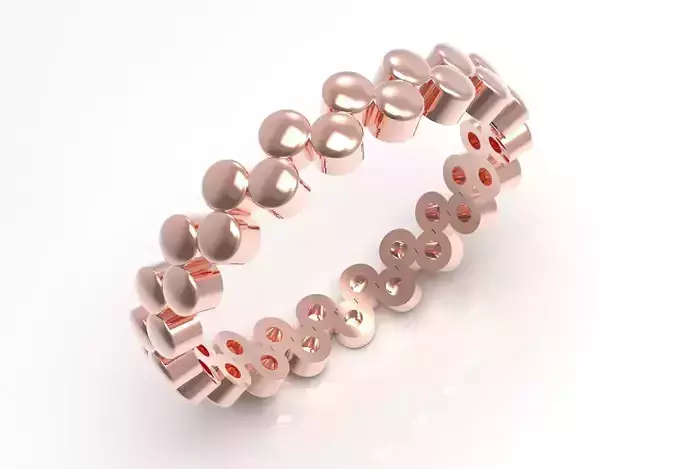Rose Gold stl Ring with Bubble Design Model gr0135