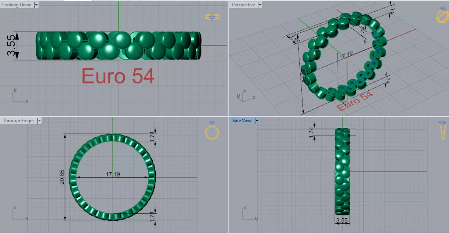 Rose Gold stl Ring with Bubble Design Model gr0135 3D print model_5