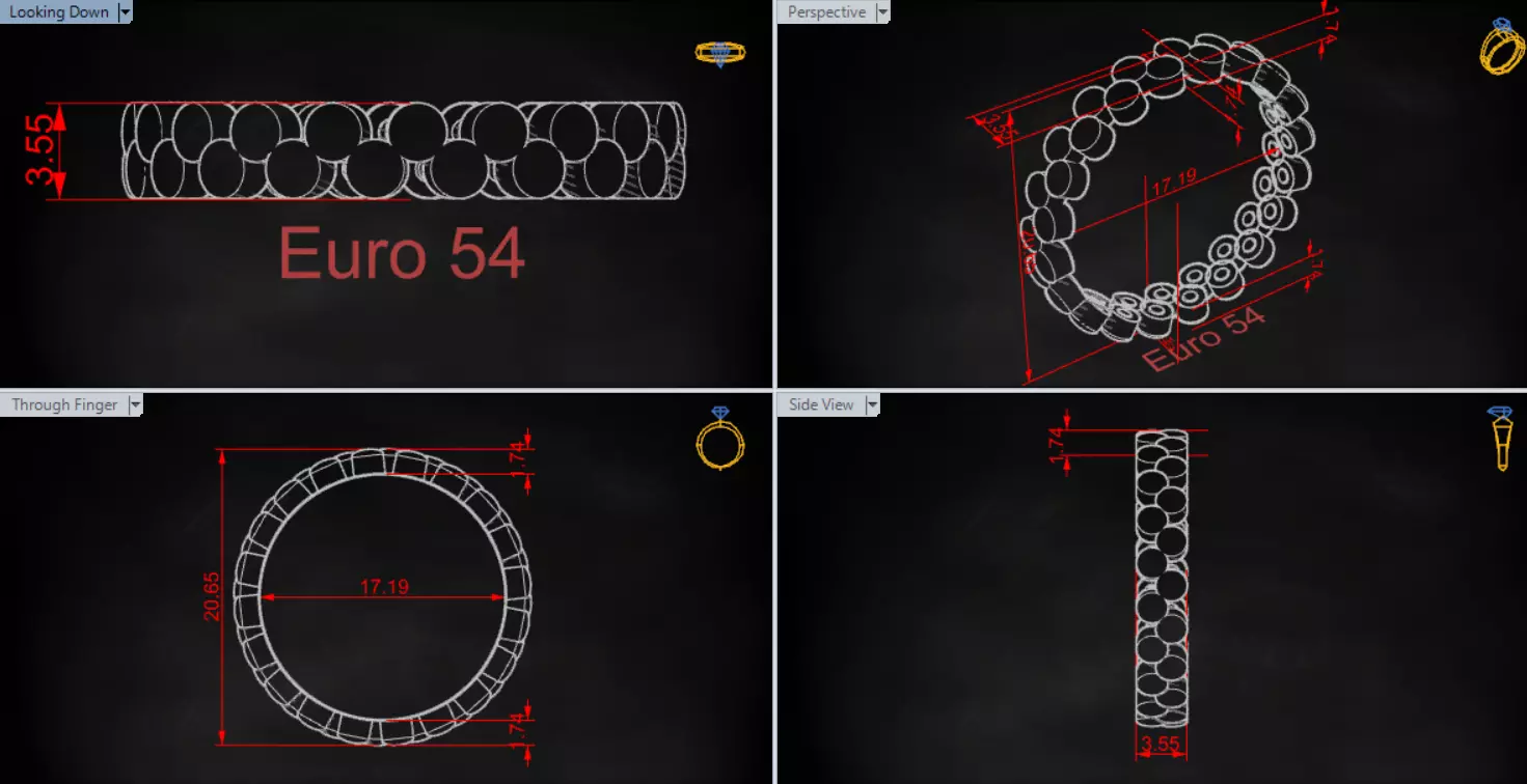 Rose Gold stl Ring with Bubble Design Model gr0135 3D print model_20