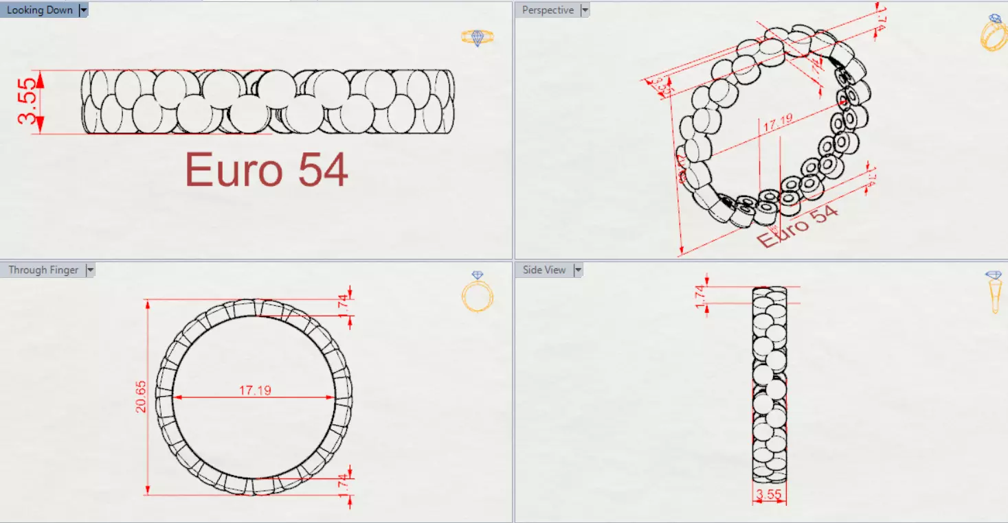 Rose Gold stl Ring with Bubble Design Model gr0135 3D print model_21