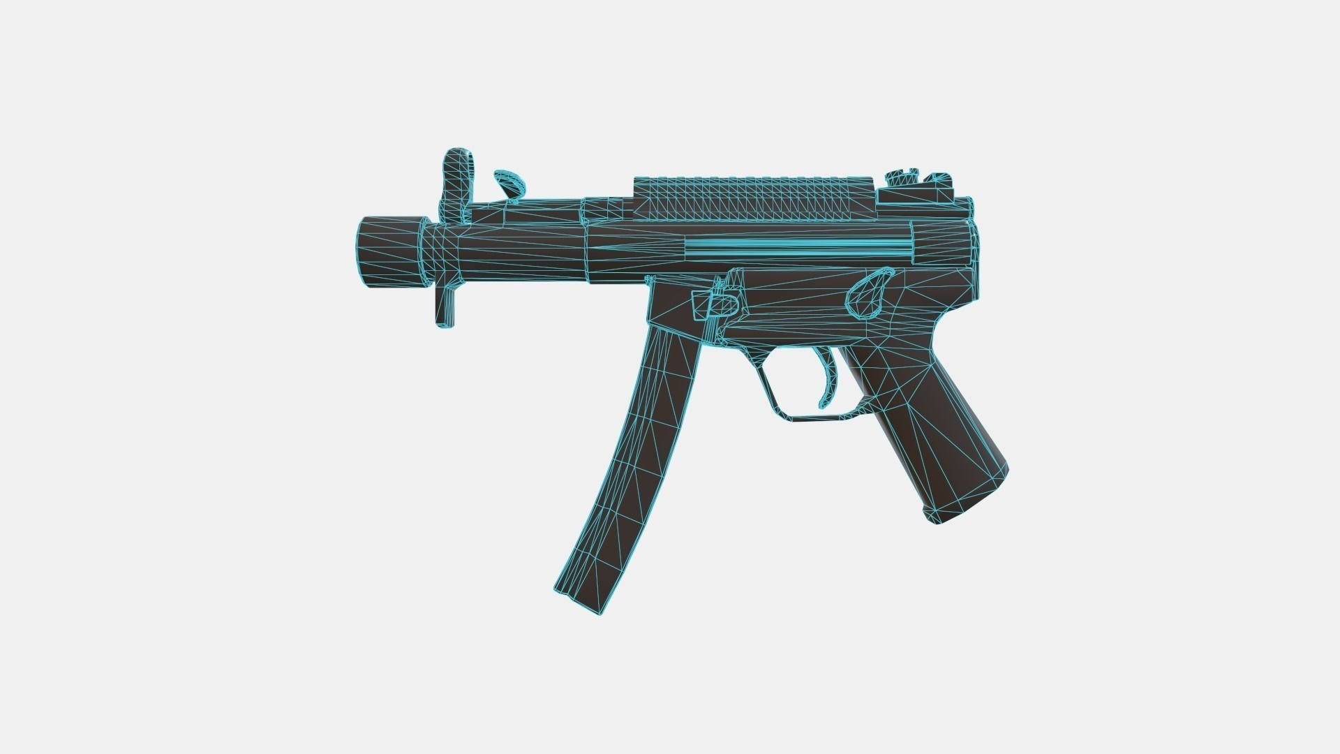 SP5K semi-automatic 9 mm gun Free low-poly 3D model_4