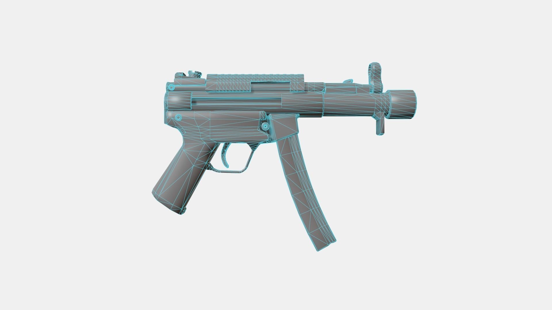 SP5K semi-automatic 9 mm gun Free low-poly 3D model_5