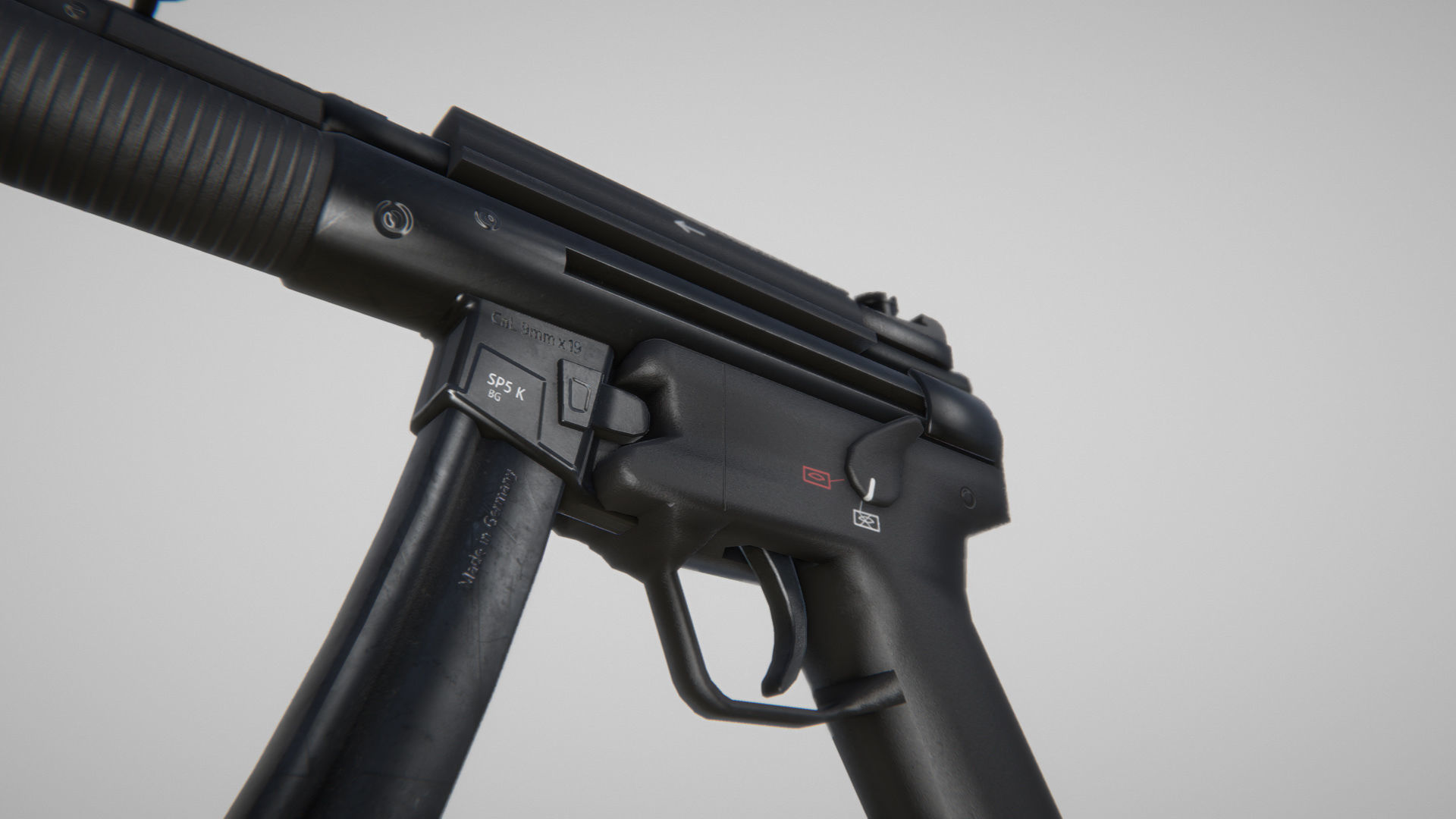 SP5K semi-automatic 9 mm gun Free low-poly 3D model_6