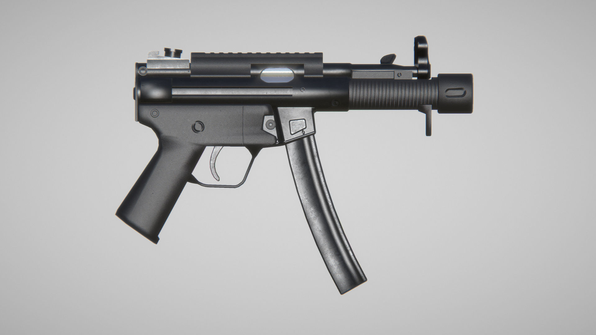 SP5K semi-automatic 9 mm gun Free low-poly 3D model_1