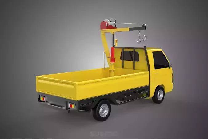 PICKUP TRUCK ELECTRIC WINCH HOIST LIFT BOOM HYDRAULIC CRANE JIB 3D model
