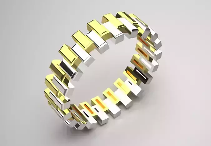 Two-tone Gold stl Ring Model gr0136