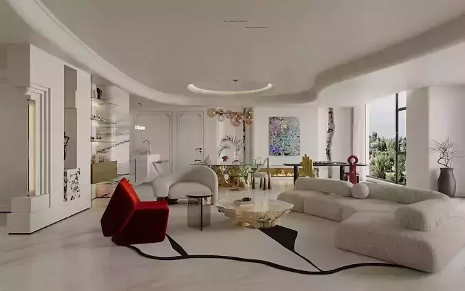 Interior Living Room Scene 