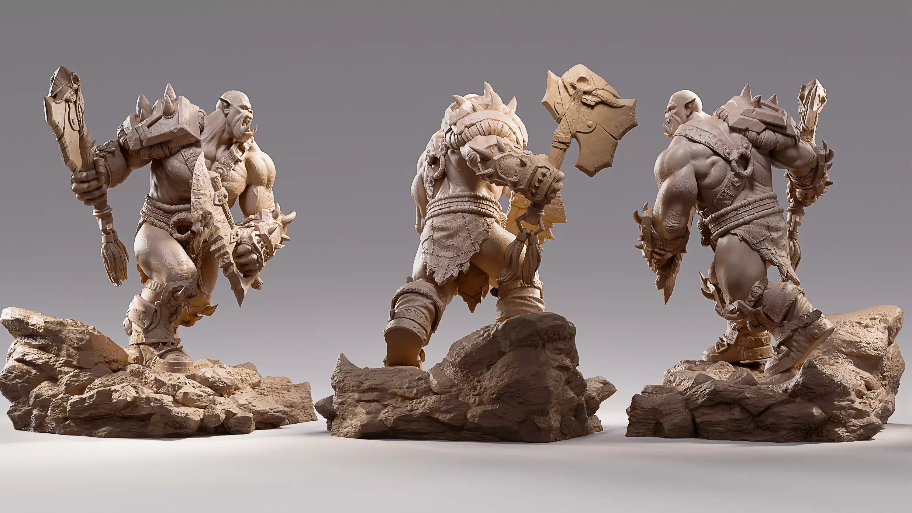 Orc Warrior Figurine 3D print model_2