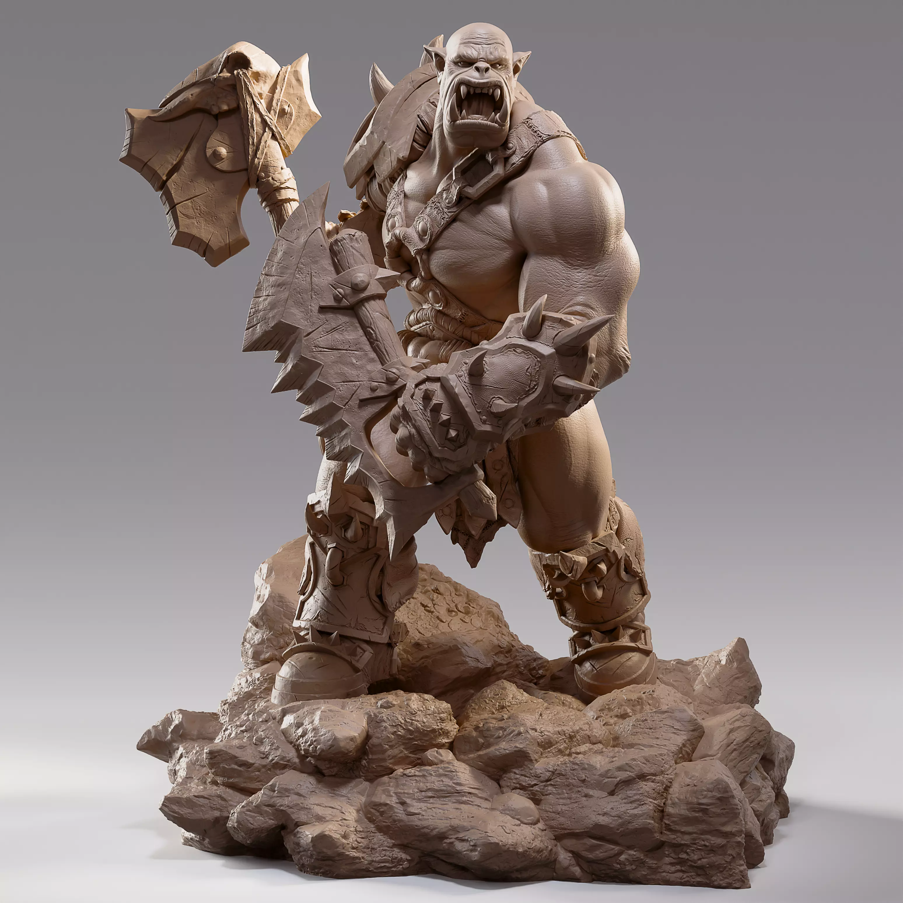 Orc Warrior Figurine 3D print model_1