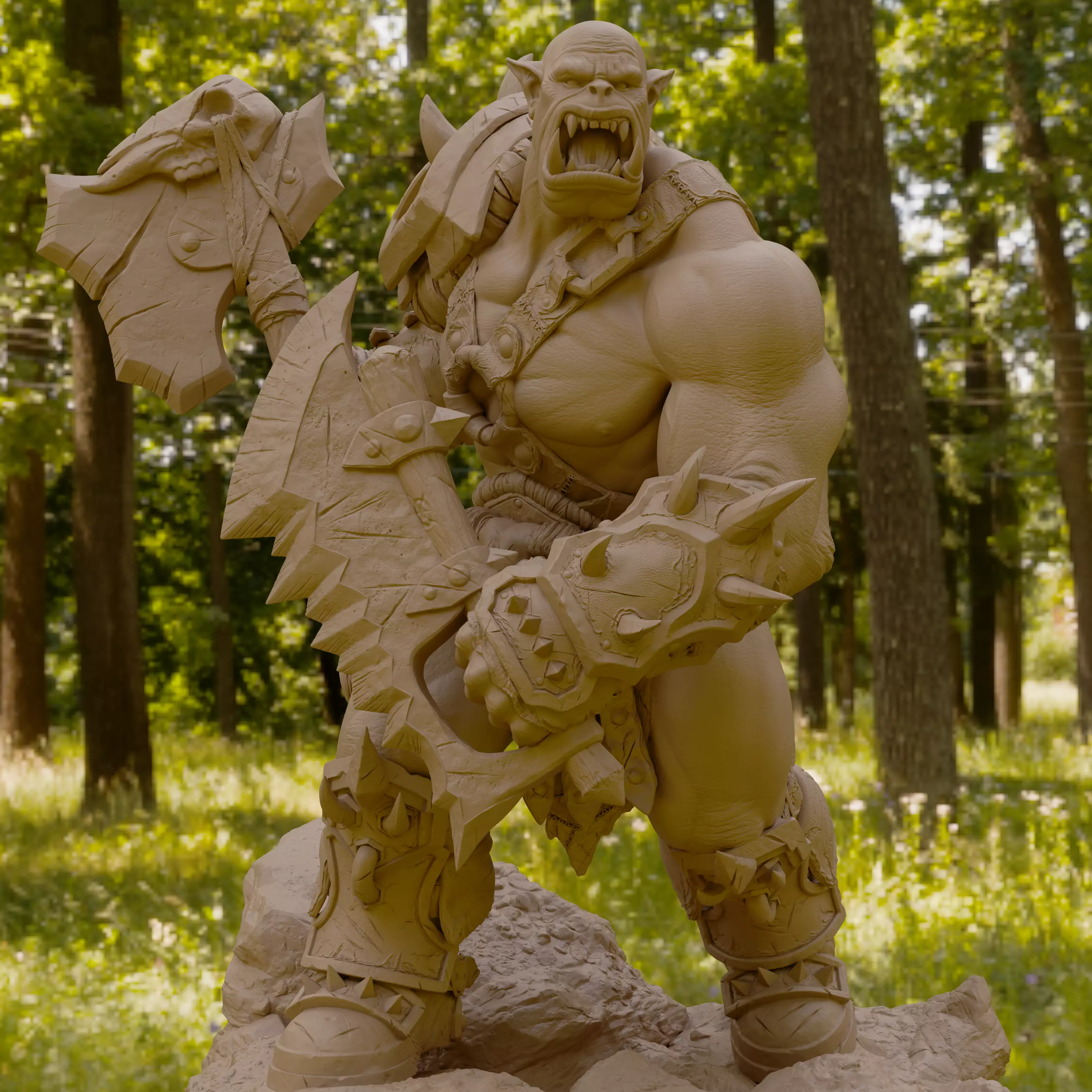 Orc Warrior Figurine 3D print model_6