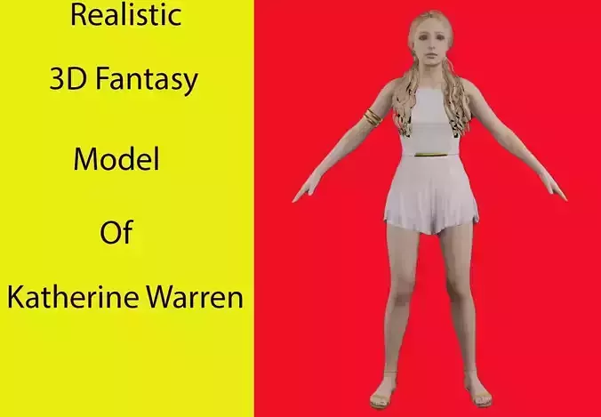 Katherine Warren Low-poly 3D model