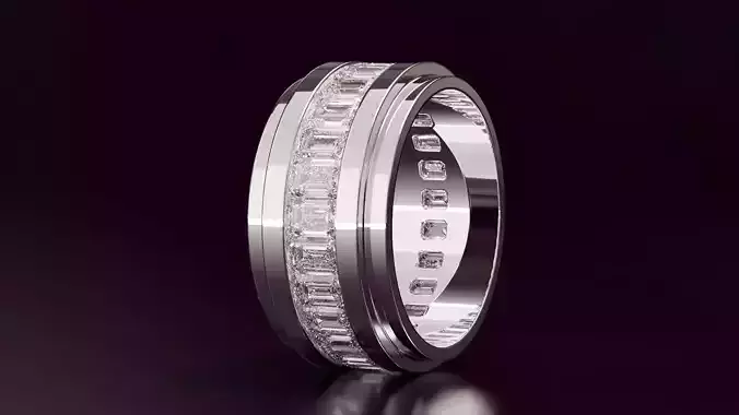 Channel Set Emerald Eternity Ring N06 3725CT EU54