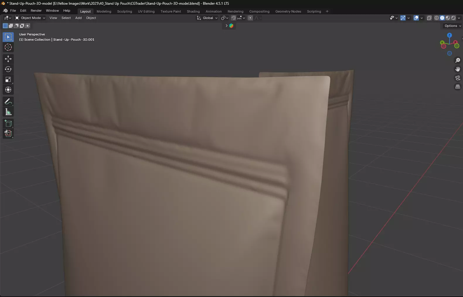 Stand-up Pouch Mockup 3D Model 3D model_5