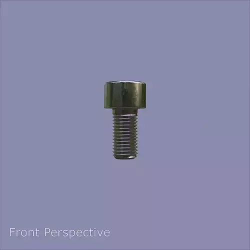 Steel Stained M6 Bolt Allen Cap with PBR 4K Textures 3D model 2