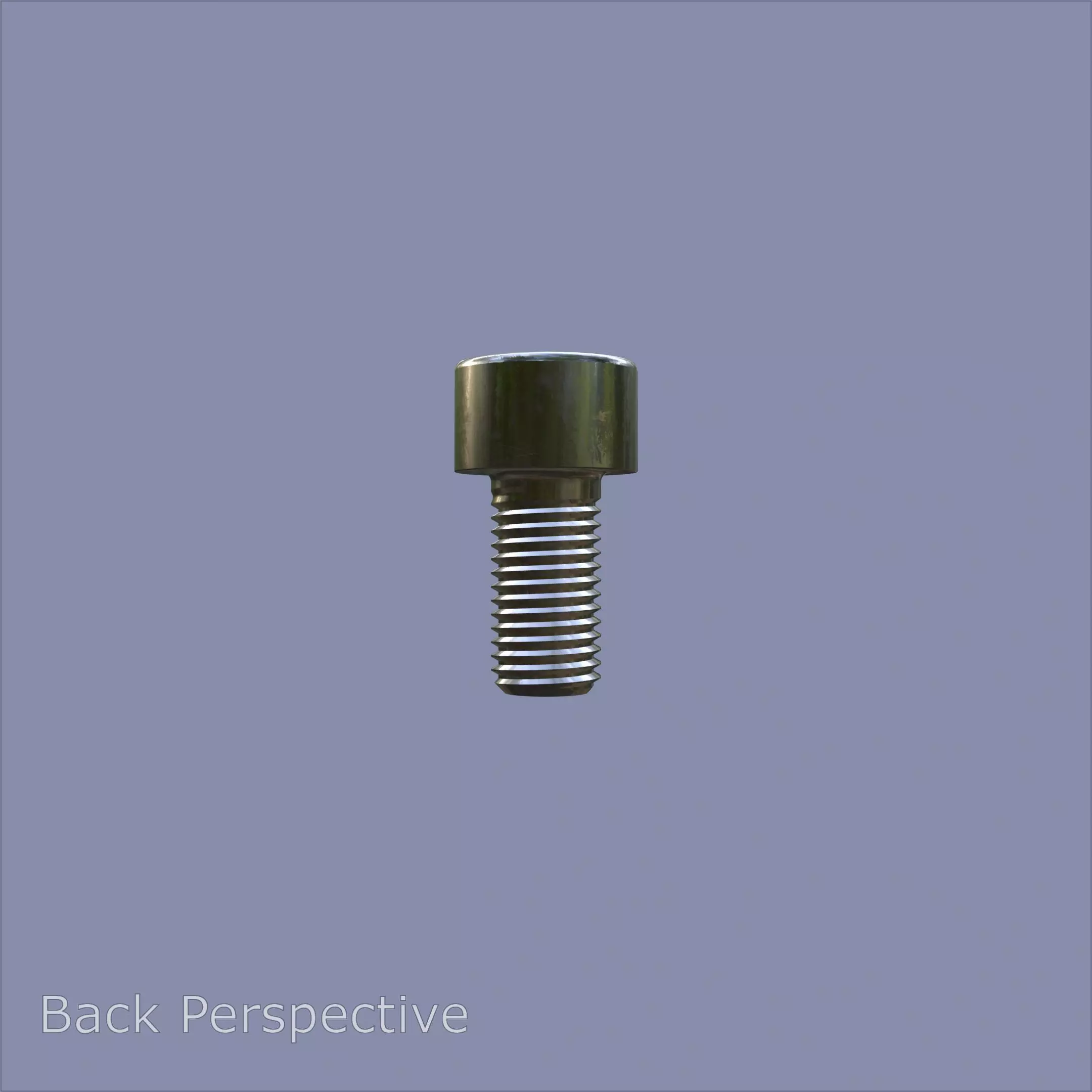 Steel Stained M6 Bolt Allen Cap with PBR 4K Textures 3D model_2