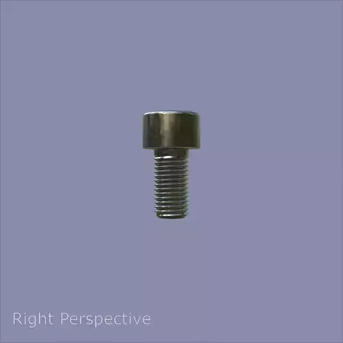 Steel Stained M6 Bolt Allen Cap with PBR 4K Textures 3D model 5