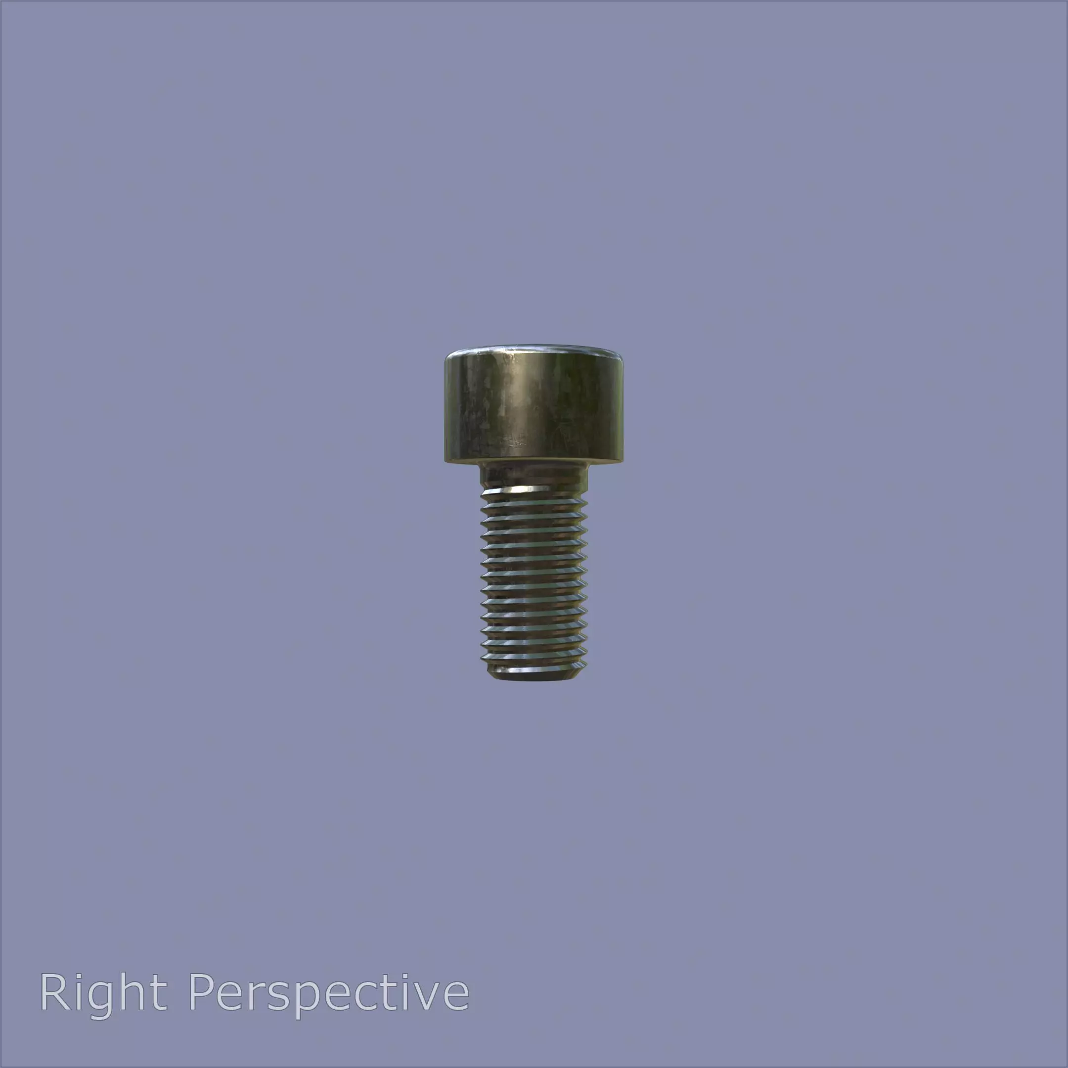 Steel Stained M6 Bolt Allen Cap with PBR 4K Textures 3D model_4