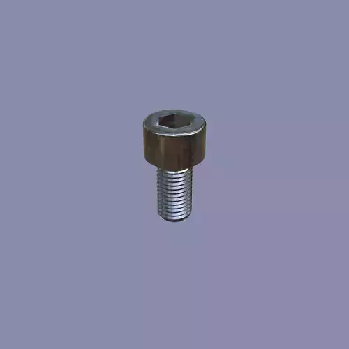 Steel Stained M6 Bolt Allen Cap with PBR 4K Textures 3D model Steel Stained M6 Bolt Allen Cap with PBR 4K Textures 3D model