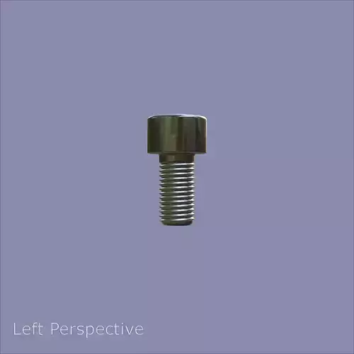 Steel Stained M6 Bolt Allen Cap with PBR 4K Textures 3D model 4