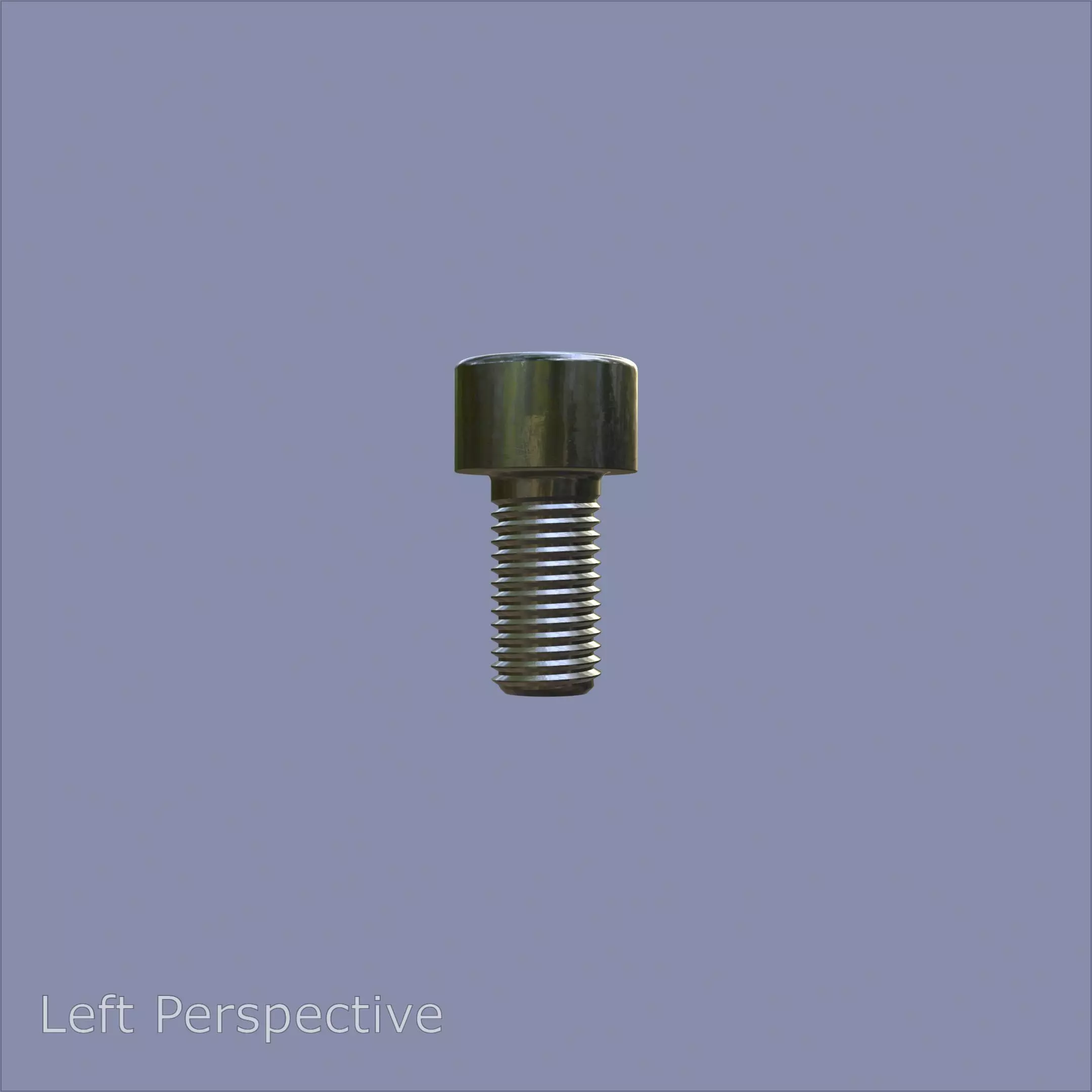 Steel Stained M6 Bolt Allen Cap with PBR 4K Textures 3D model_3