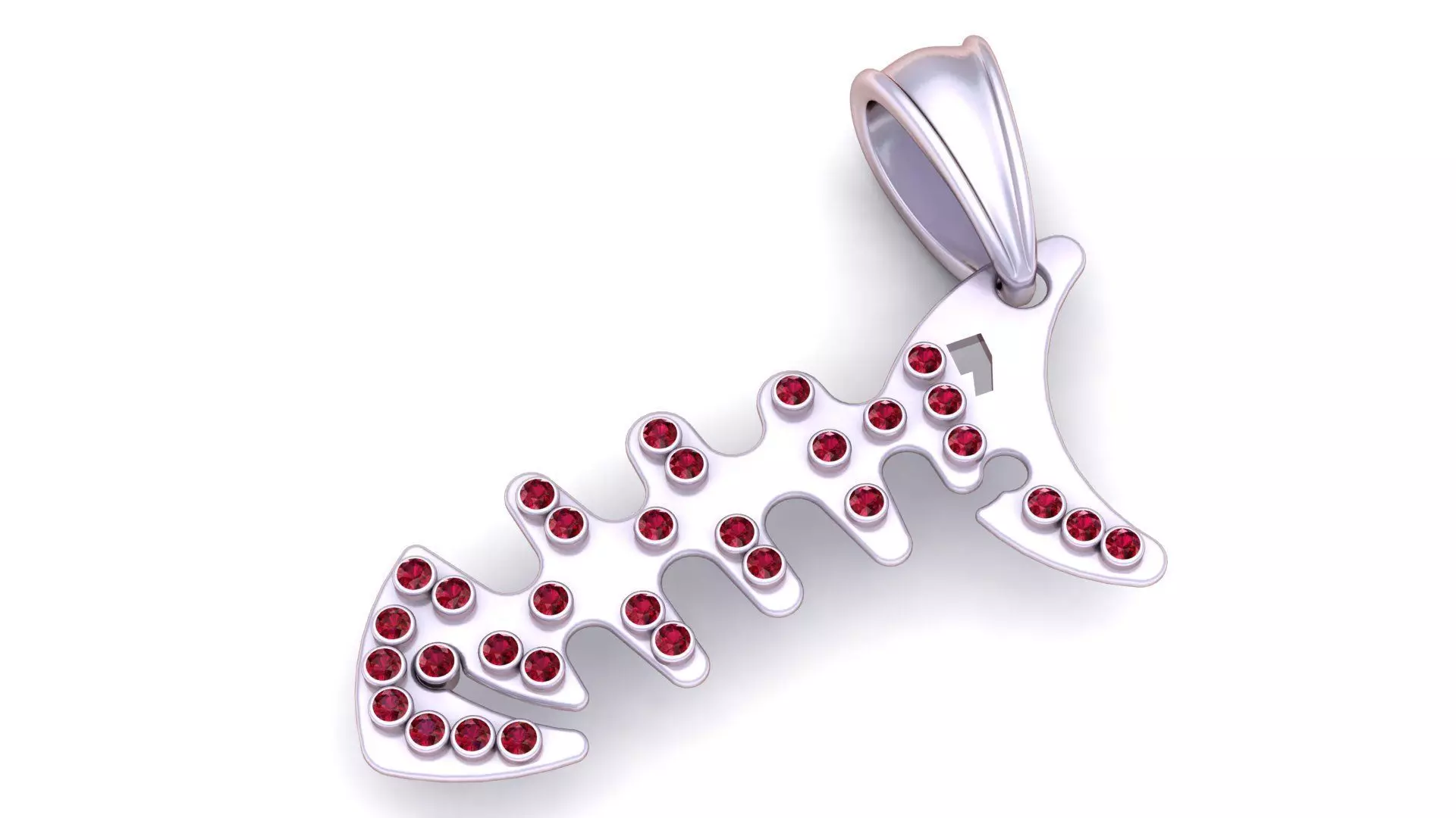 fishbone pendant 3D printable model 3D print model_2