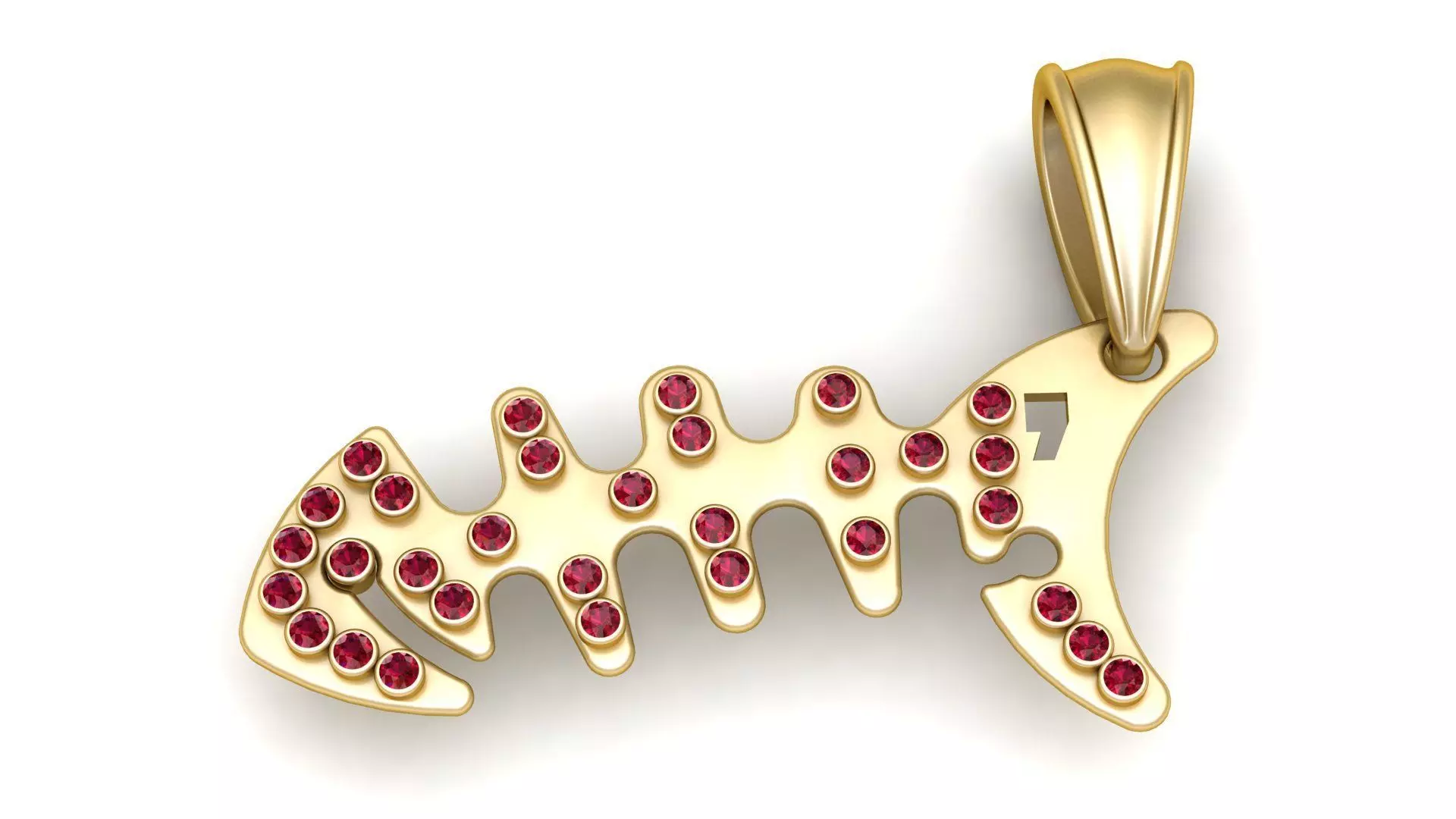 fishbone pendant 3D printable model 3D print model_1