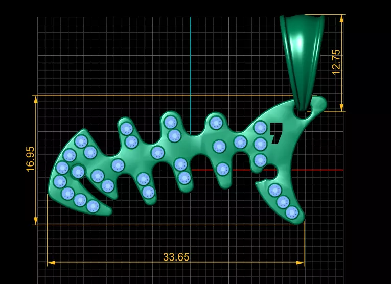 fishbone pendant 3D printable model 3D print model_3