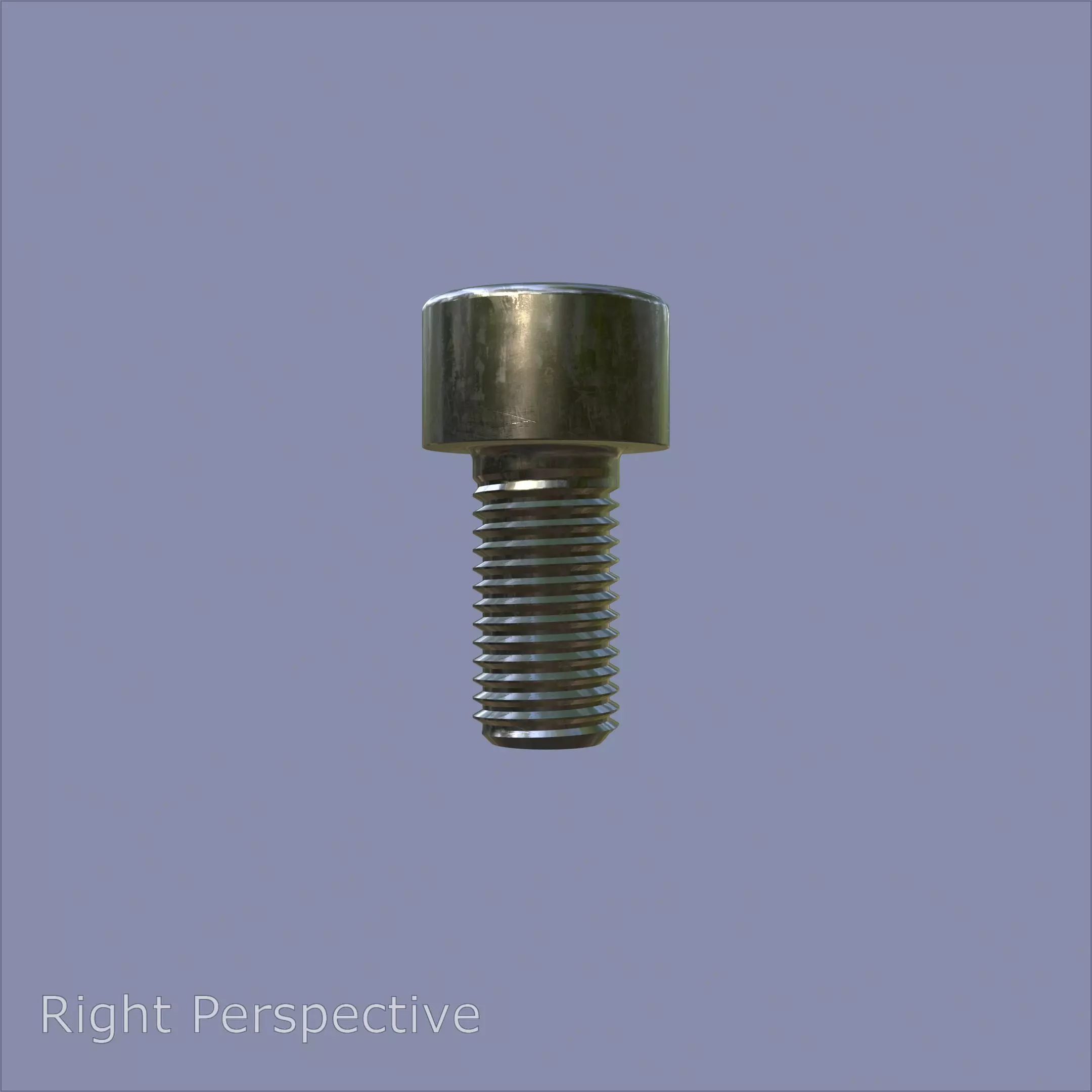 Steel Stained M8 Bolt Allen Cap with PBR 4K Textures 3D model_4