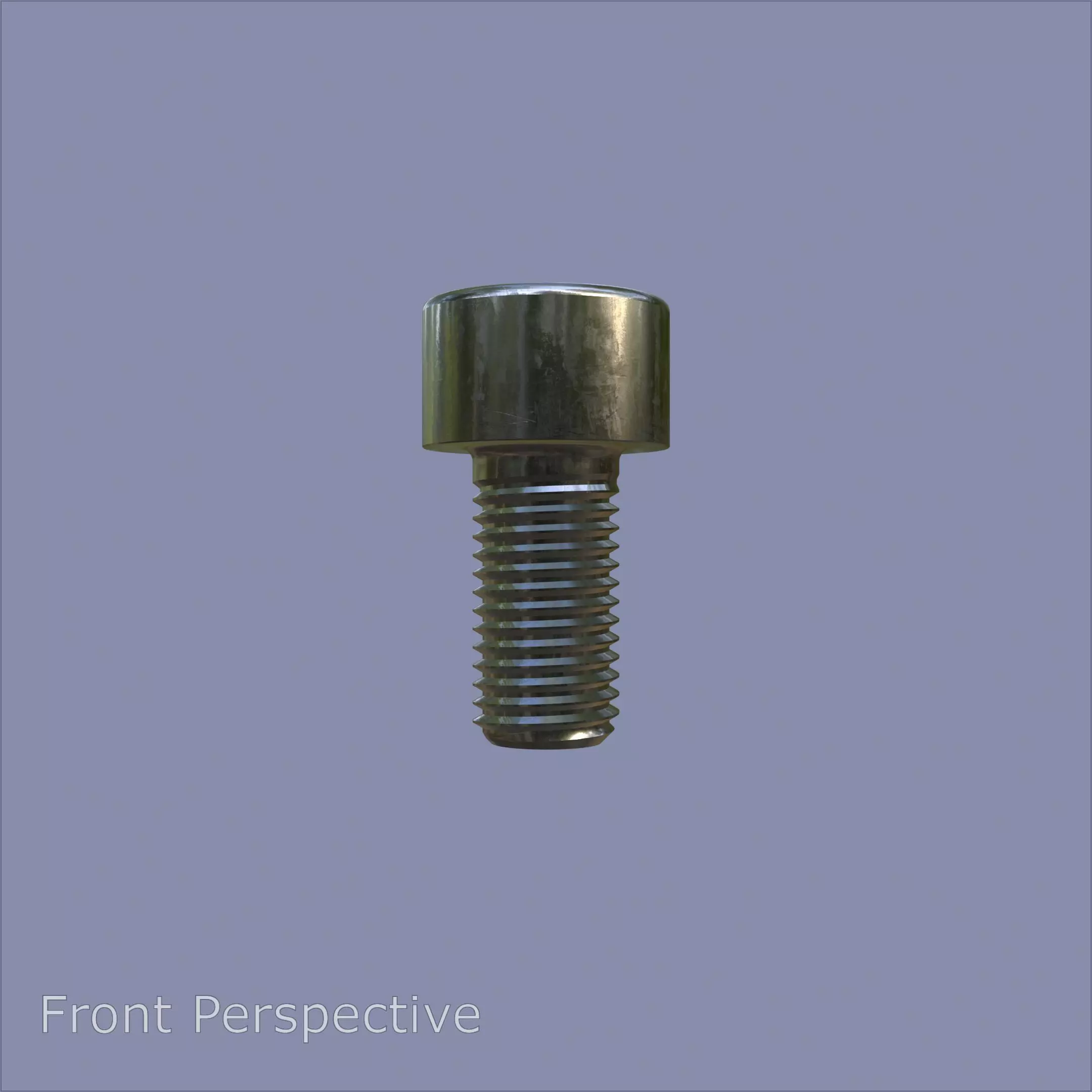 Steel Stained M8 Bolt Allen Cap with PBR 4K Textures 3D model_1