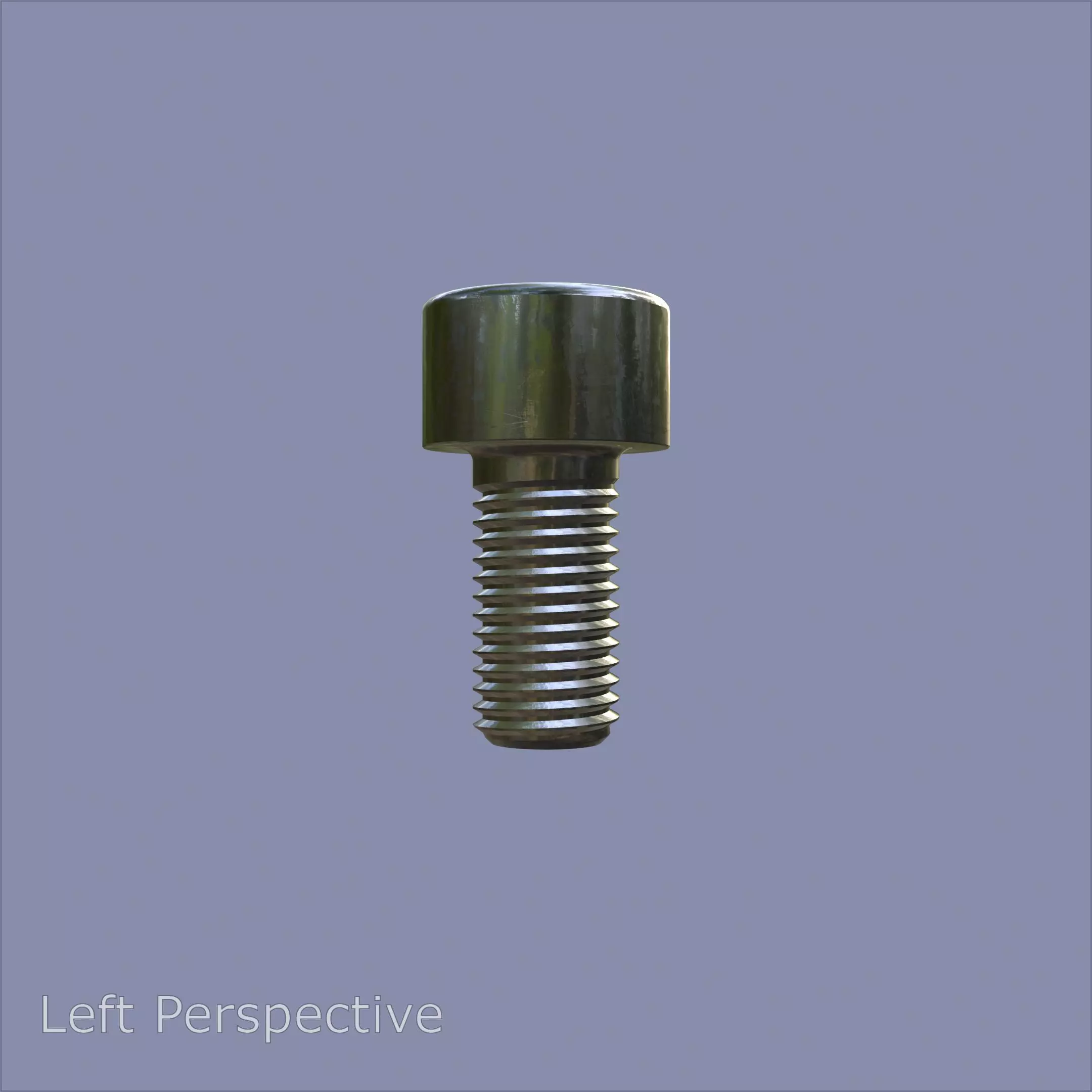 Steel Stained M8 Bolt Allen Cap with PBR 4K Textures 3D model_3