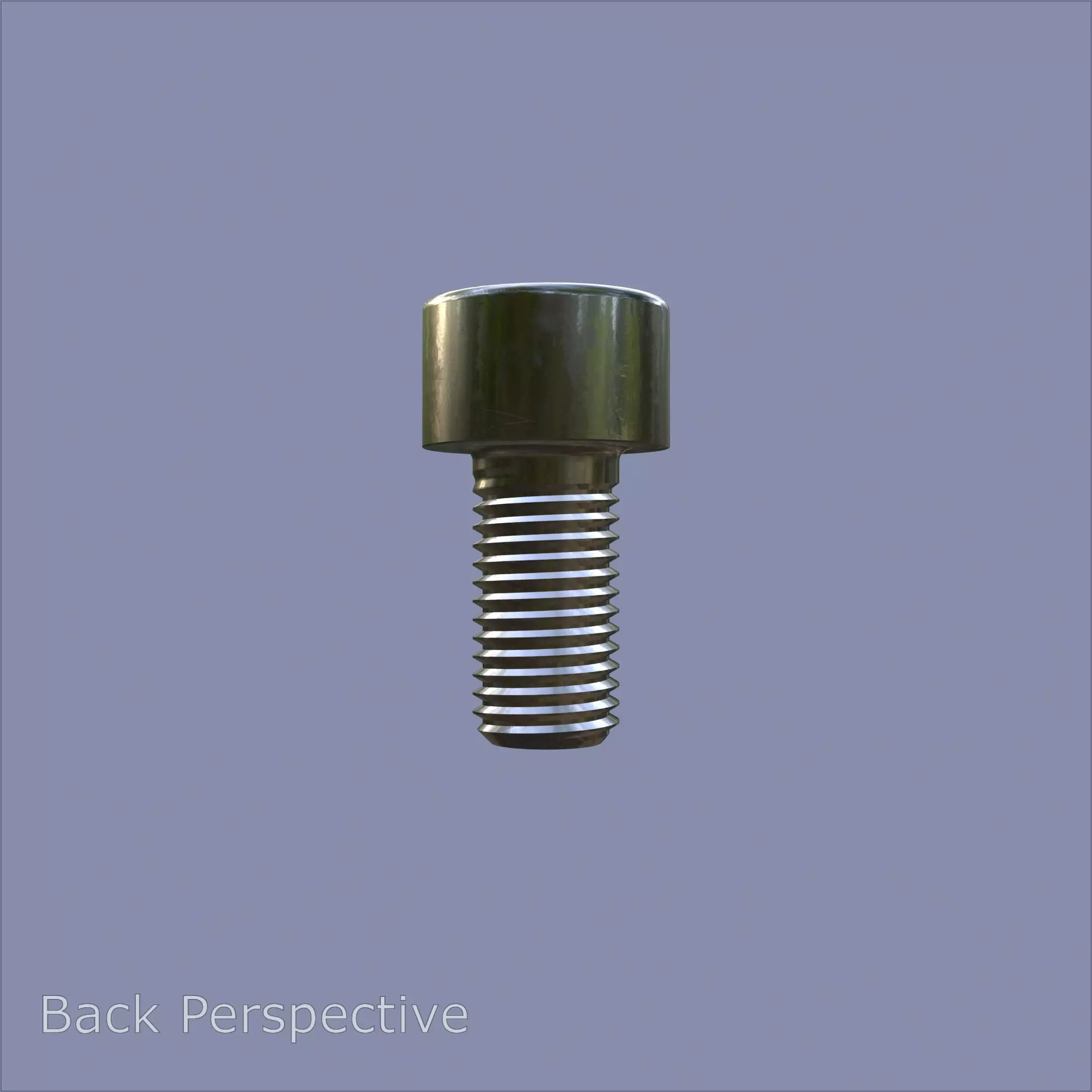 Steel Stained M8 Bolt Allen Cap with PBR 4K Textures 3D model_2
