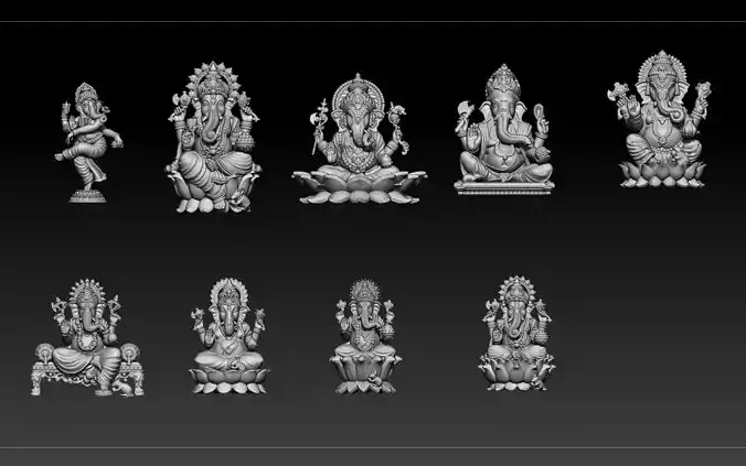 17 pis Ganesh 3d Model 3D print model