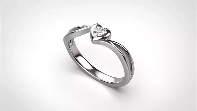 Heart ring  stl obj detail 3D print model R143 3D print model