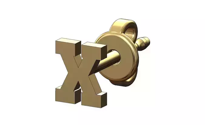 X  letter varsity font stud earring