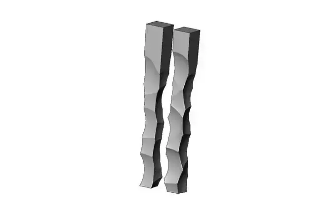 Collection Square faceted hammered texture furniture table leg 3D print model