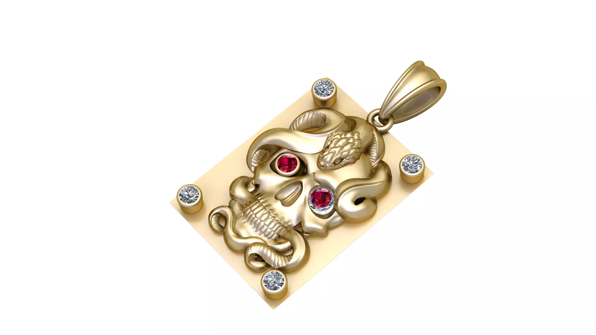 SKULL FACES PENDANT 3D print model_0