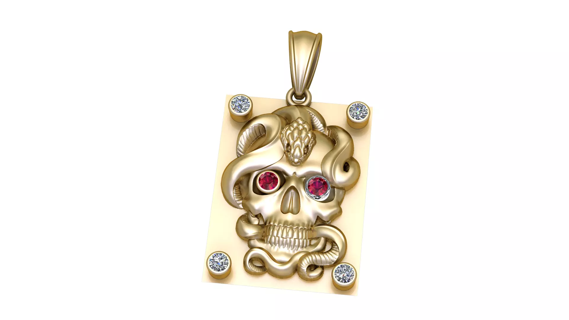 SKULL FACES PENDANT 3D print model_2