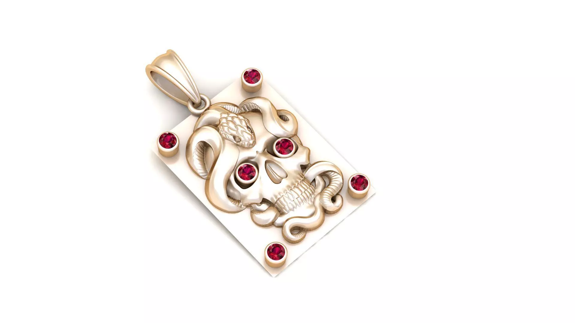 SKULL FACES PENDANT 3D print model_1