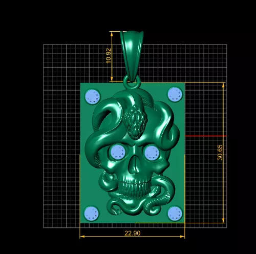 SKULL FACES PENDANT 3D print model_3